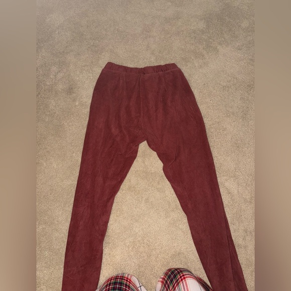 Dark Rust Lands’ End Women's Sport Knit Corduroy Leggings Size Medium - Picture 5 of 7